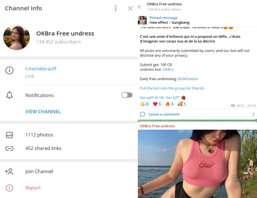 @OKbra Bot - #1 Best Nude AI Telegram Bot